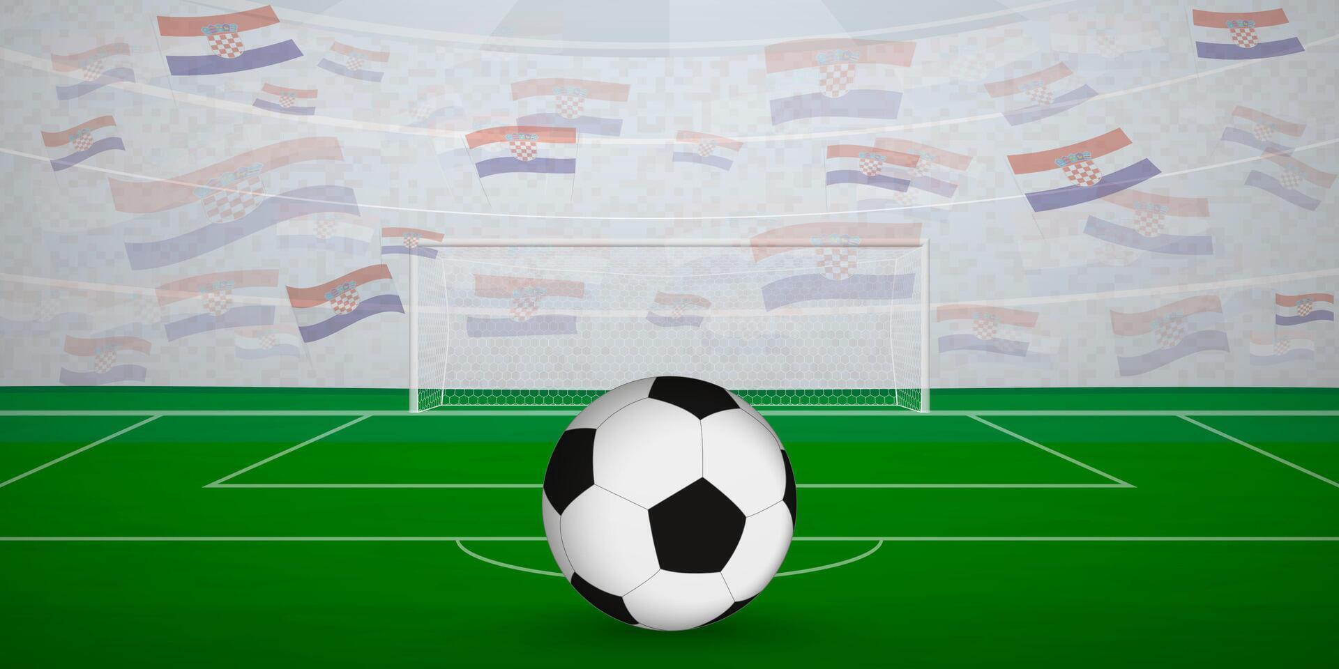Croatian Football Arena Full of Fans with National Flags, Sports Event Illustration. vector