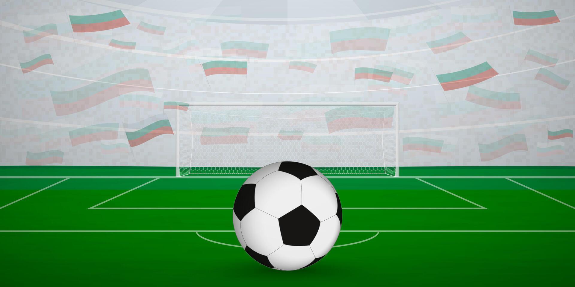 Bulgarian Football Arena Full of Fans with National Flags, Sports Event Illustration. vector
