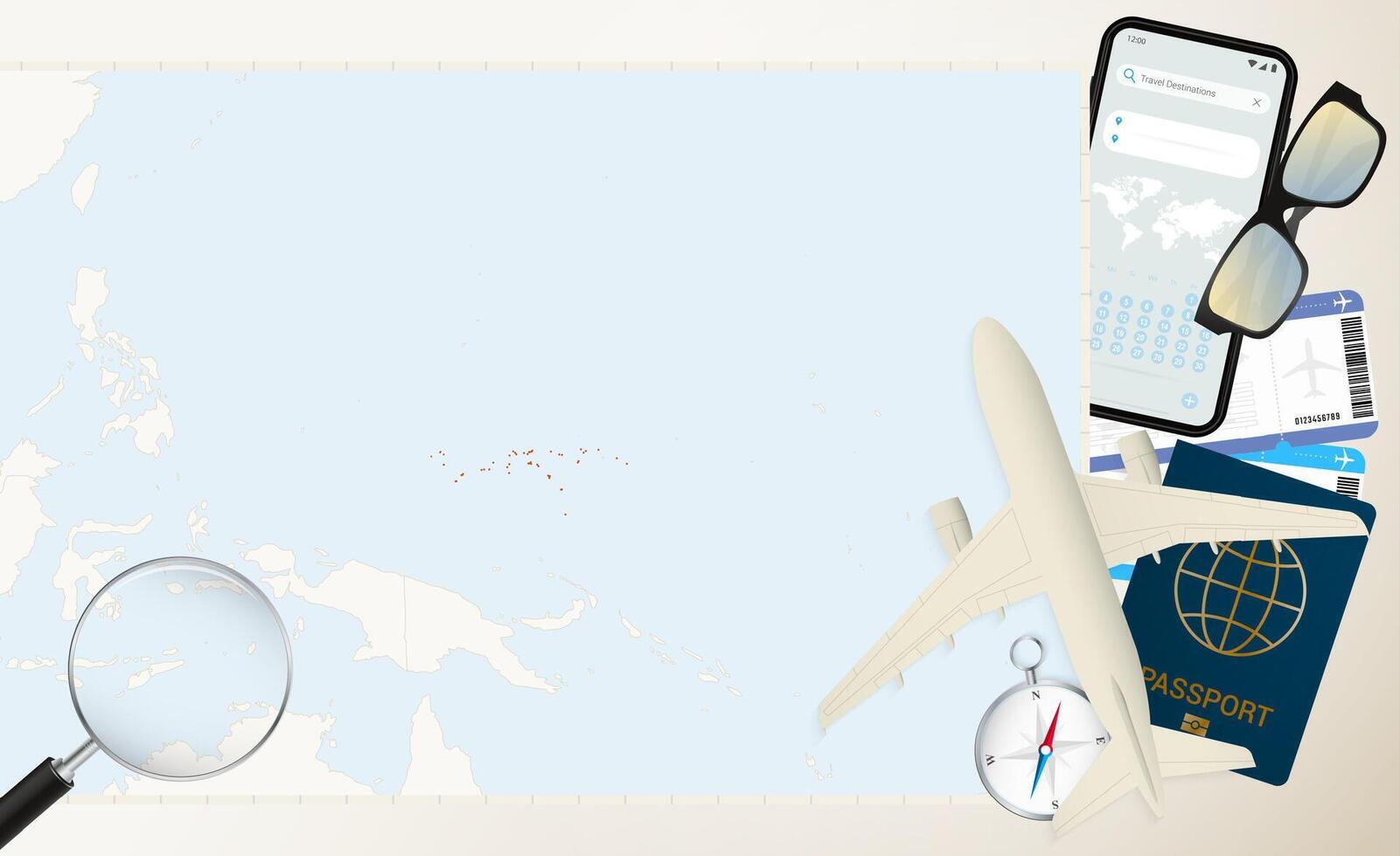 Micronesia map and flag, cargo plane on the detailed map of Micronesia with flag. vector