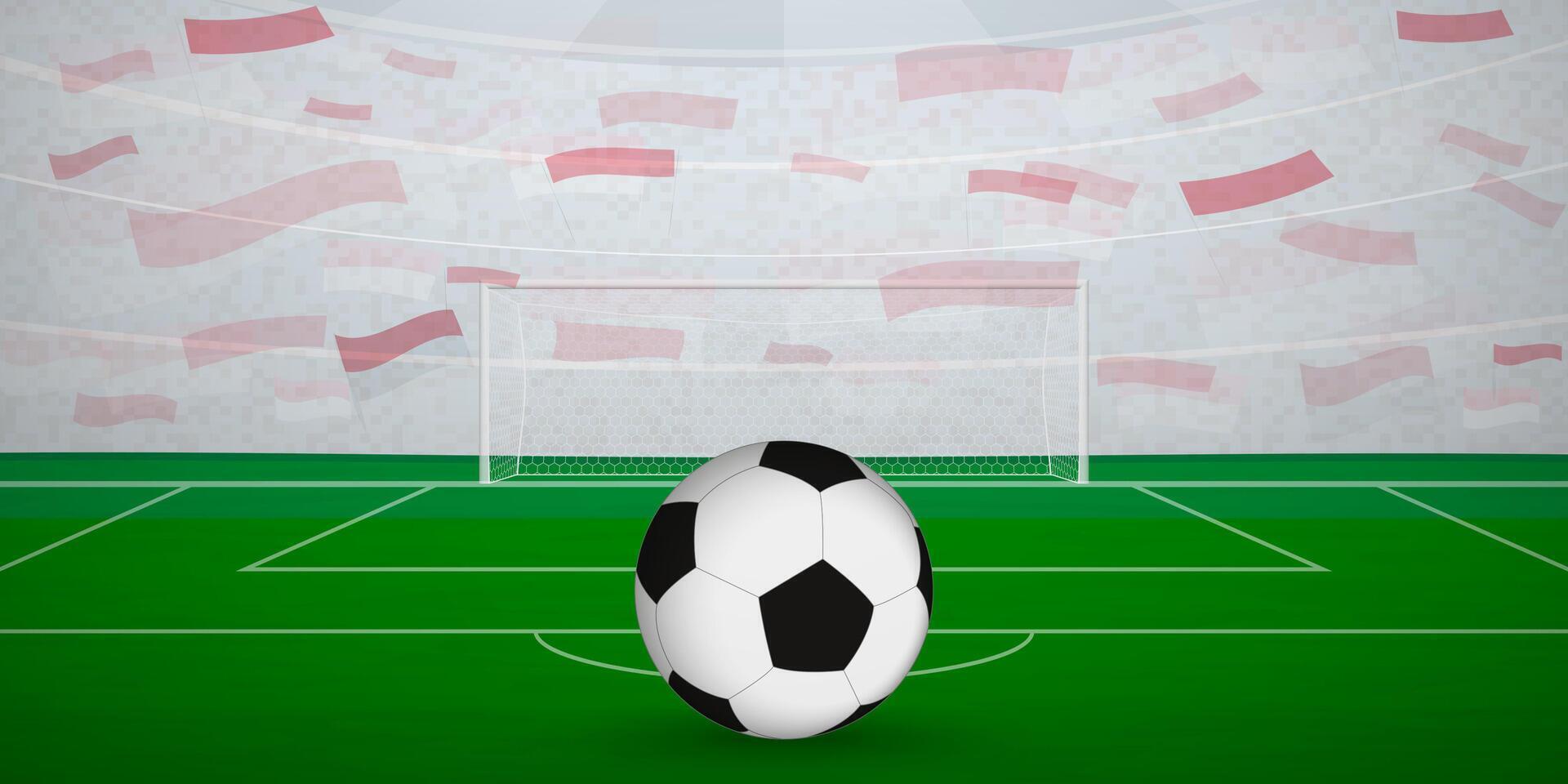 Monegasque Football Arena Full of Fans with National Flags, Sports Event Illustration. vector