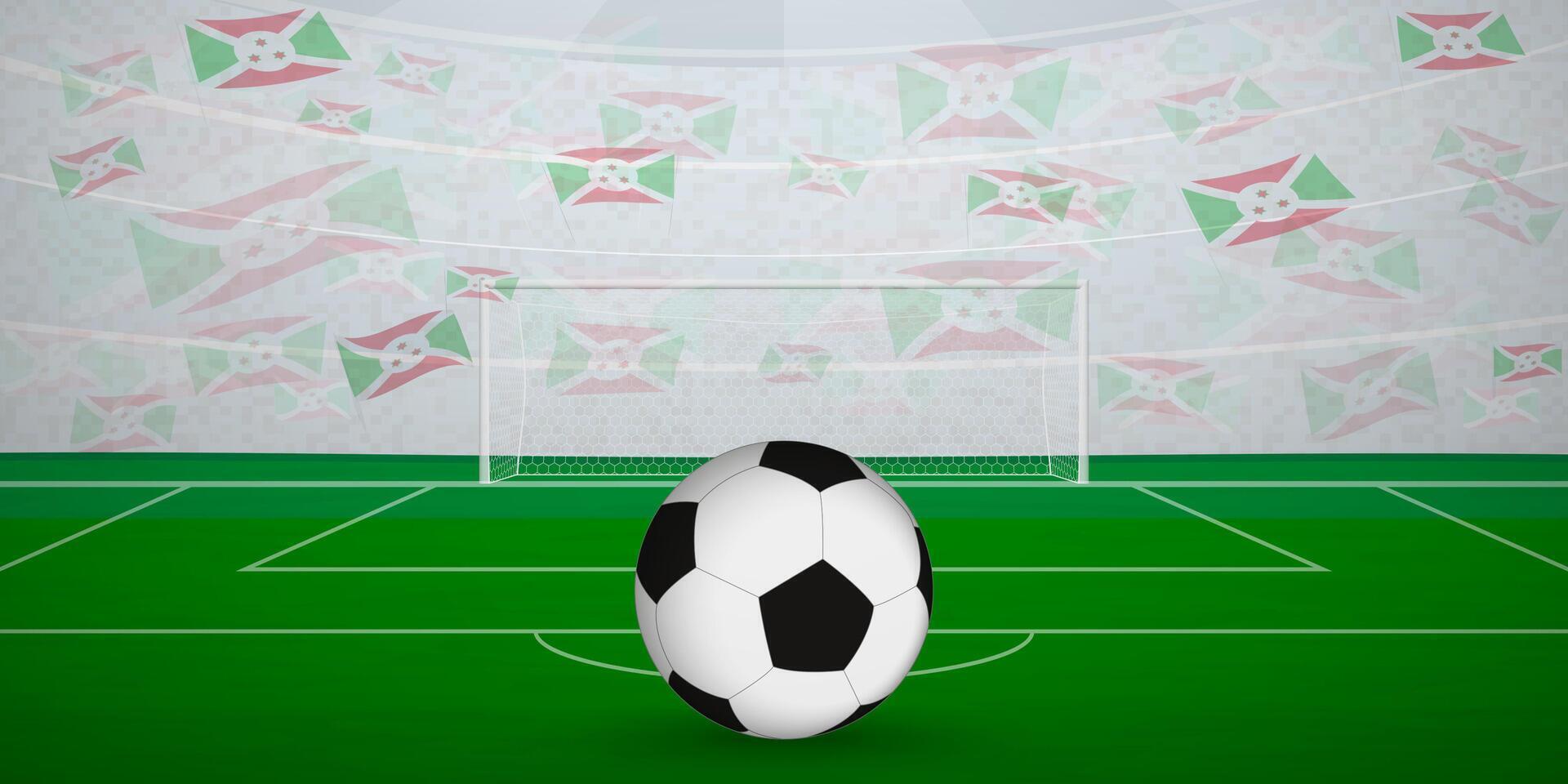 Burundian Football Arena Full of Fans with National Flags, Sports Event Illustration. vector