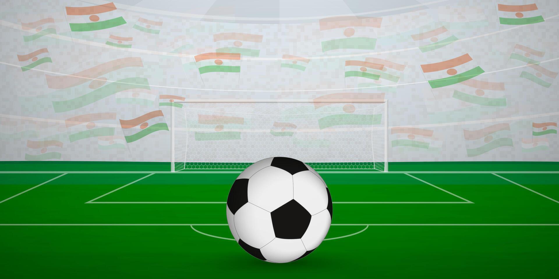 Nigerien Football Arena Full of Fans with National Flags, Sports Event Illustration. vector