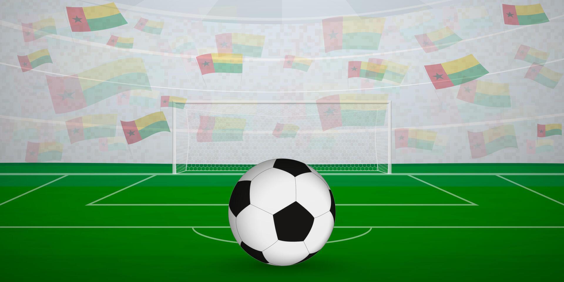 Bissau-Guinean Football Arena Full of Fans with National Flags, Sports Event Illustration. vector