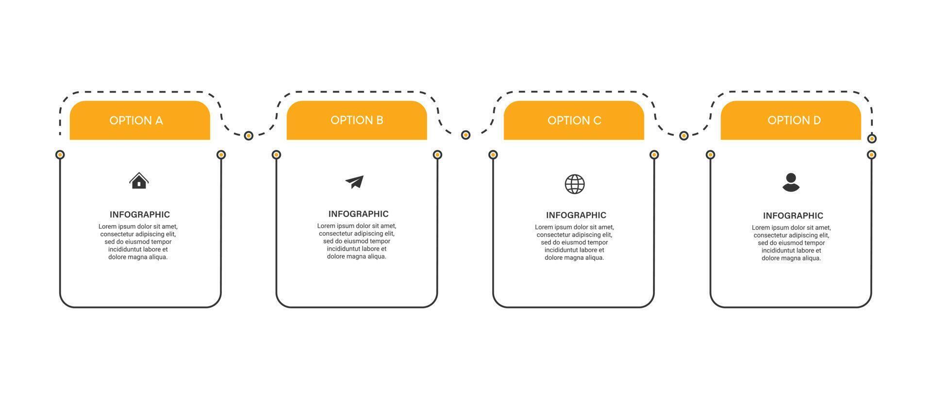 Steps business data visualization timeline process infographic template design AB vector