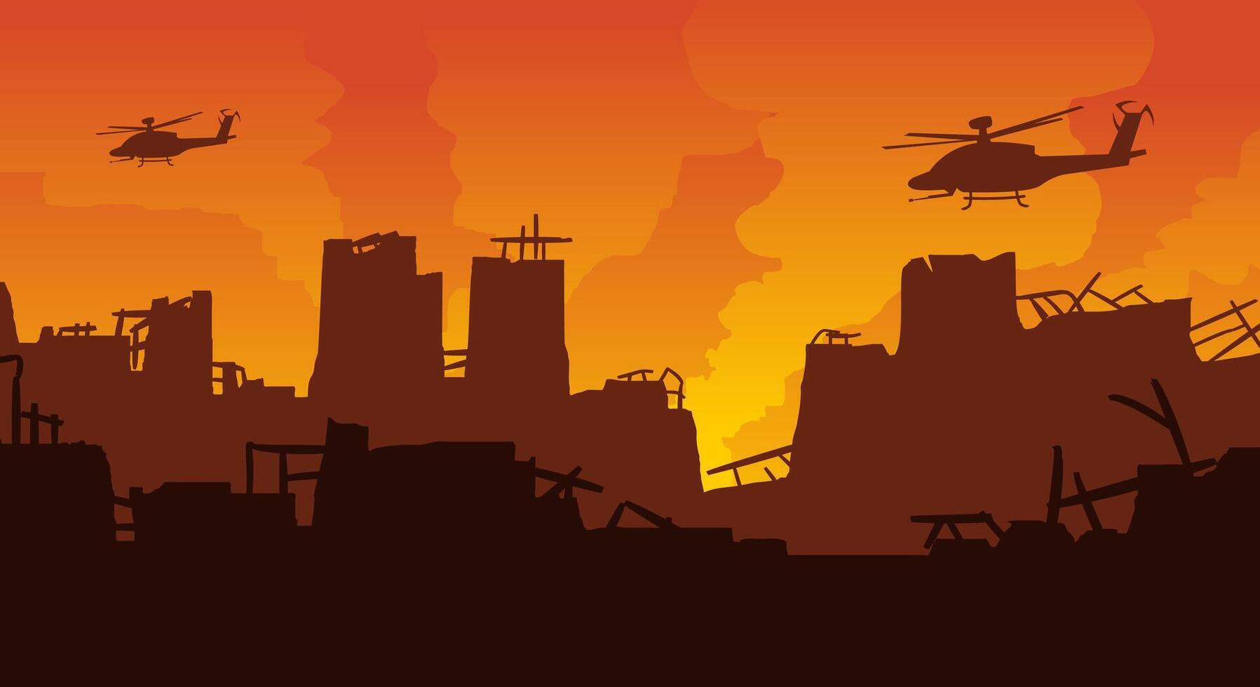 War city destroyed illustration background vector