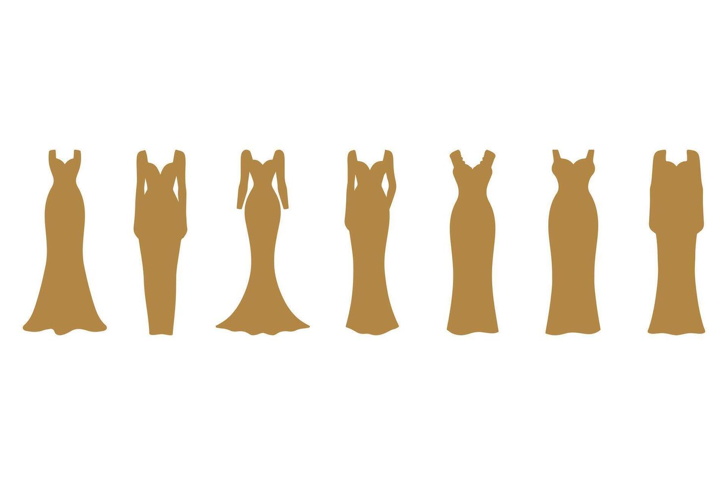 Collection of Party Dress Icon Set. Fashion Design vector