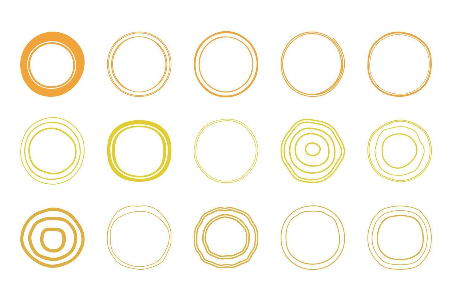 Collection of Abstract Circle Graphic Element Set vector