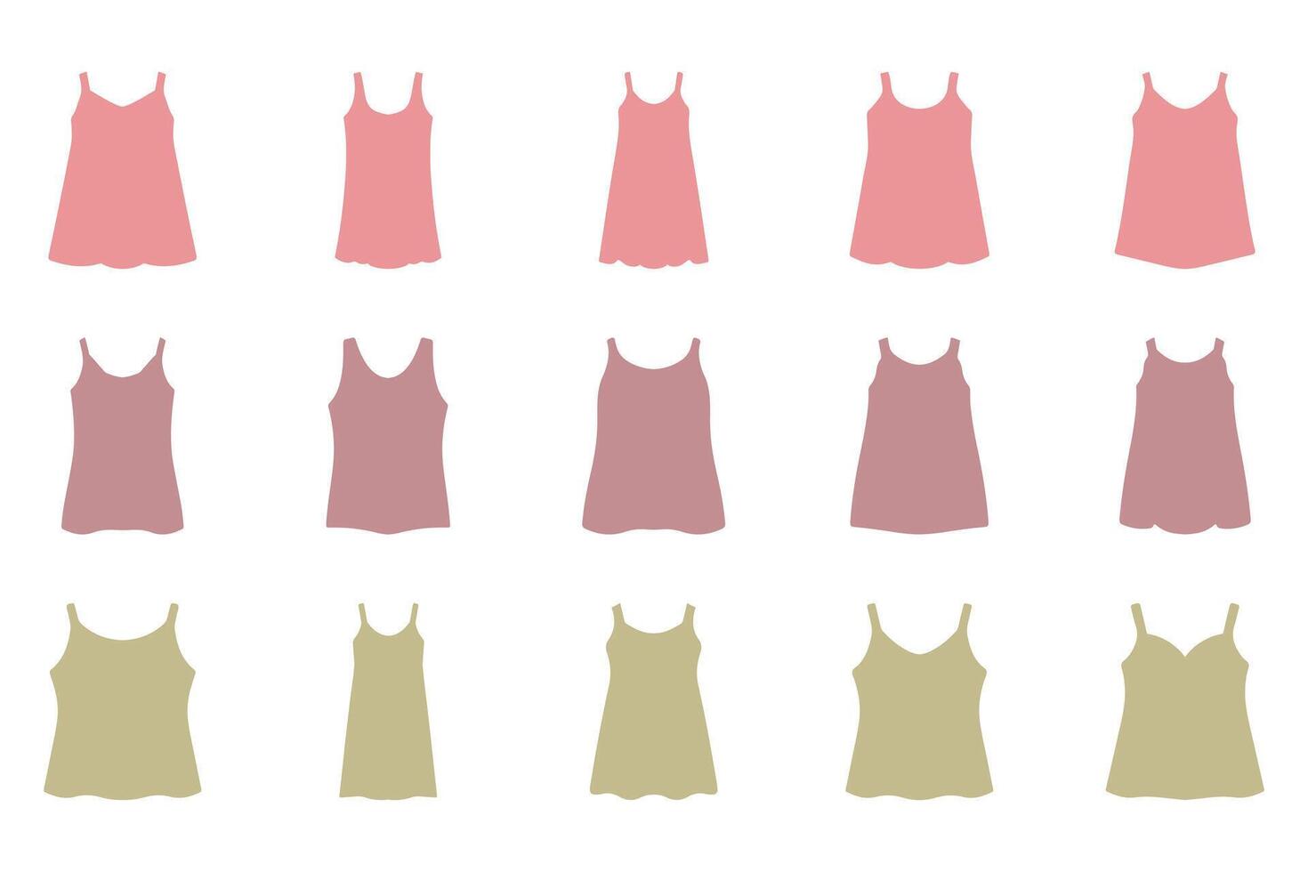 Collection of Undershirt Silhouette Icon Set Design vector