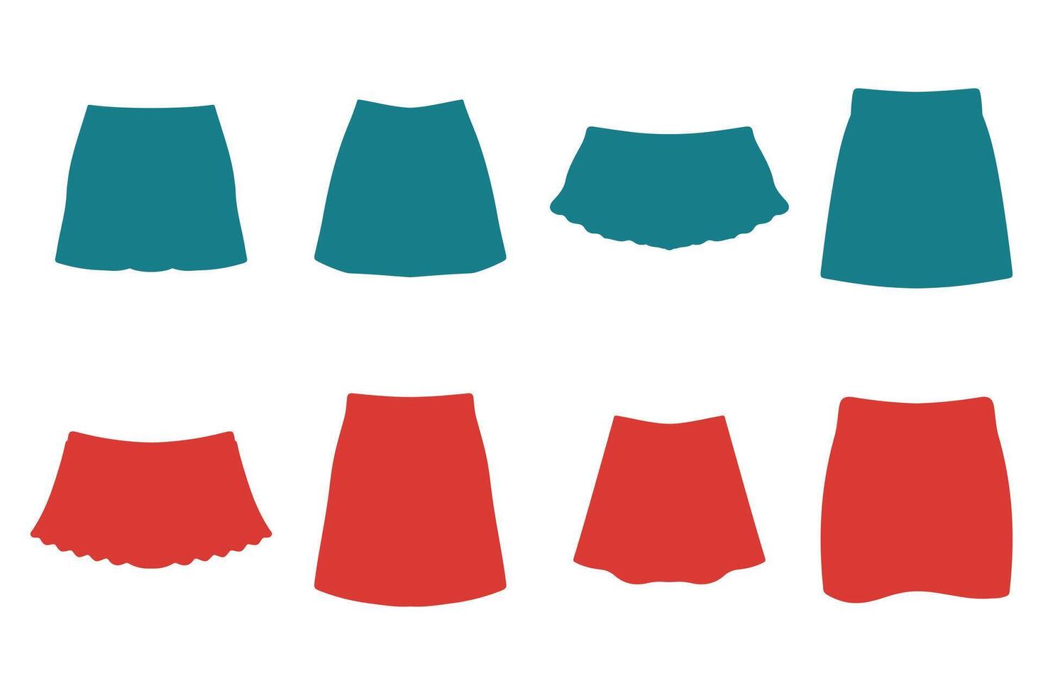 Short Skirt Icon Set Design vector