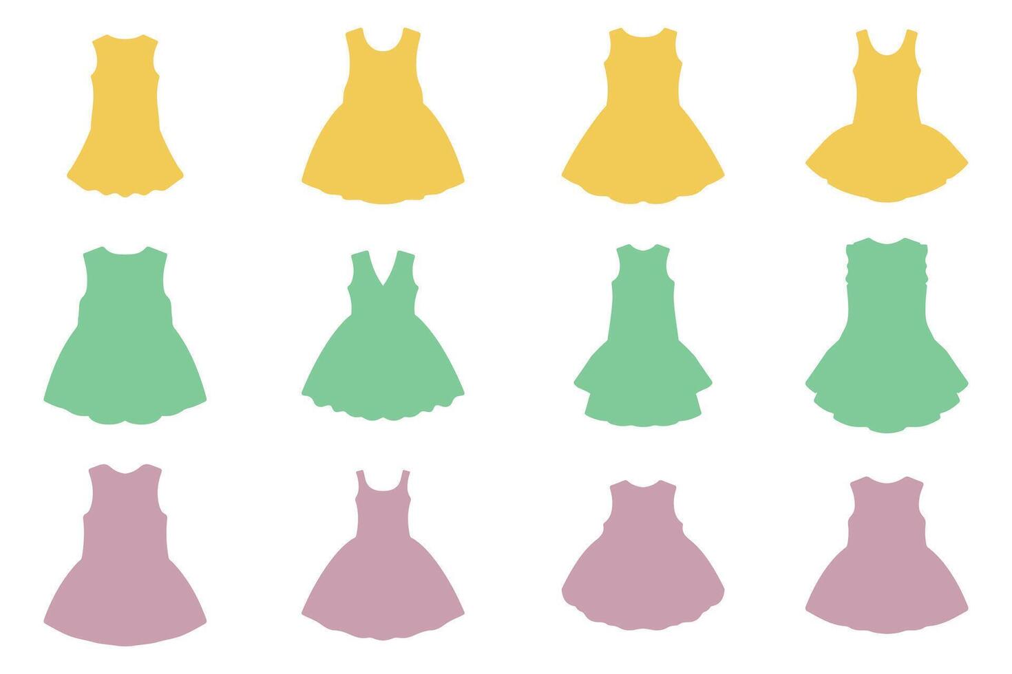 Tutu Vest Icon Set Design vector
