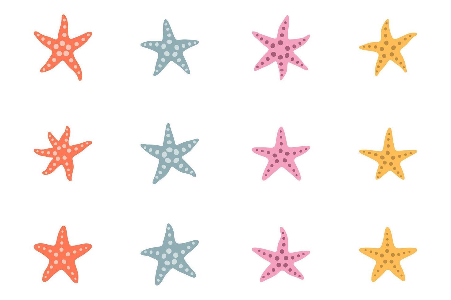 Simple Starfish Illustration Set Design vector
