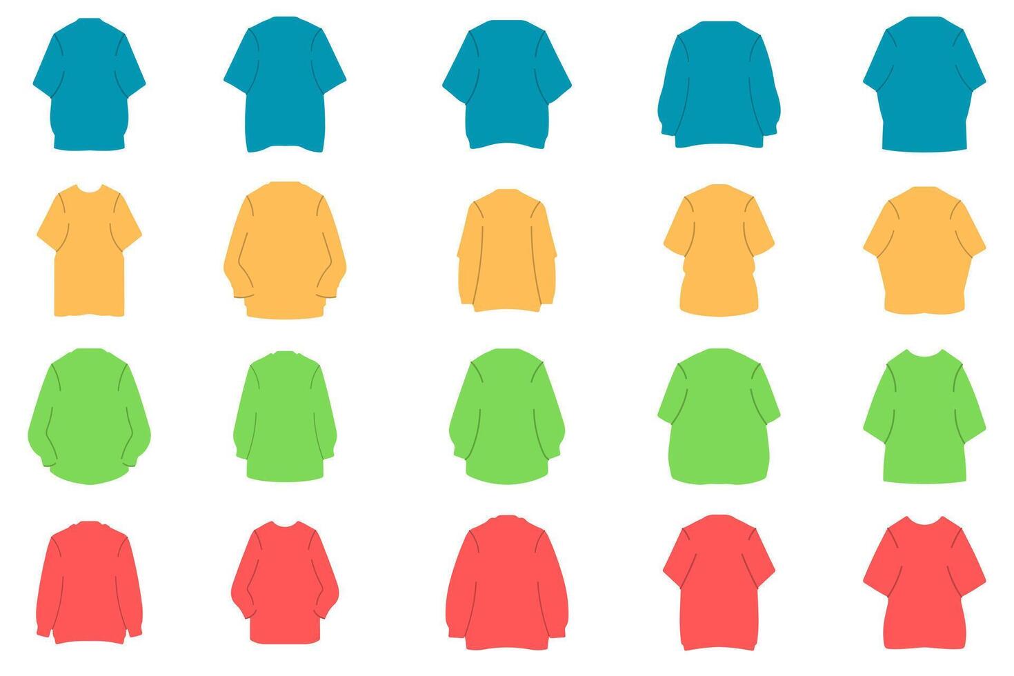 Oversize Clothes Icon Set Design vector