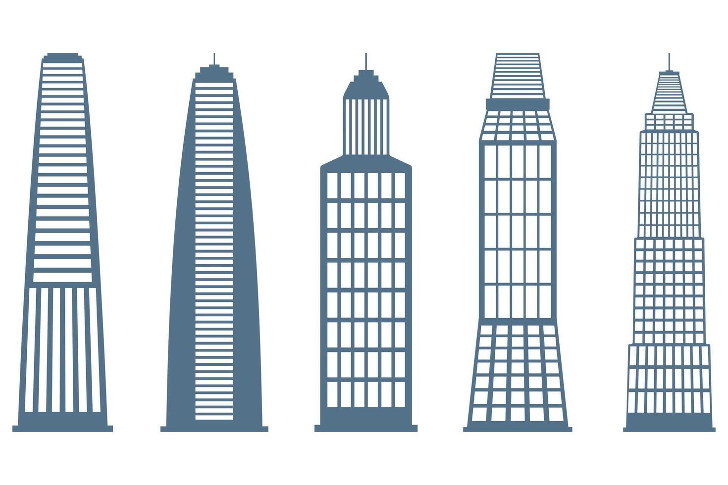 Modern Skyscraper Building Icon Set Design vector