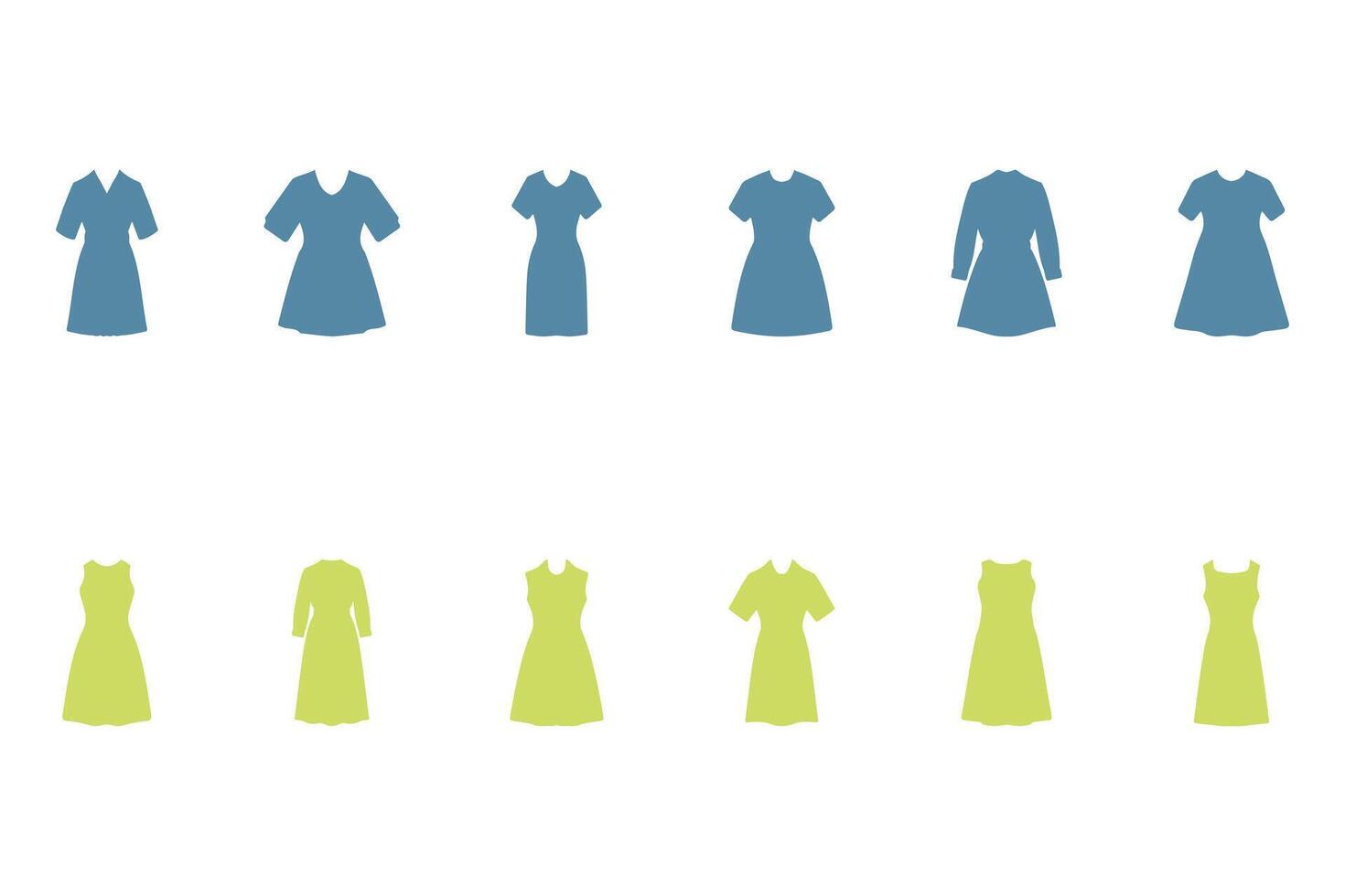Women Dress Icon Set Design in Various Styles vector