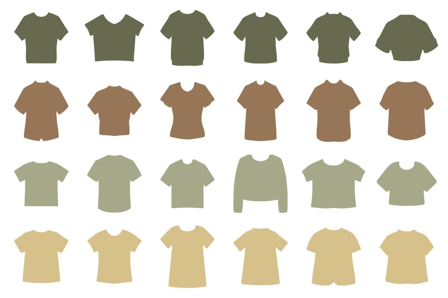 Collection of Shirt Silhouette Icon Set Design vector