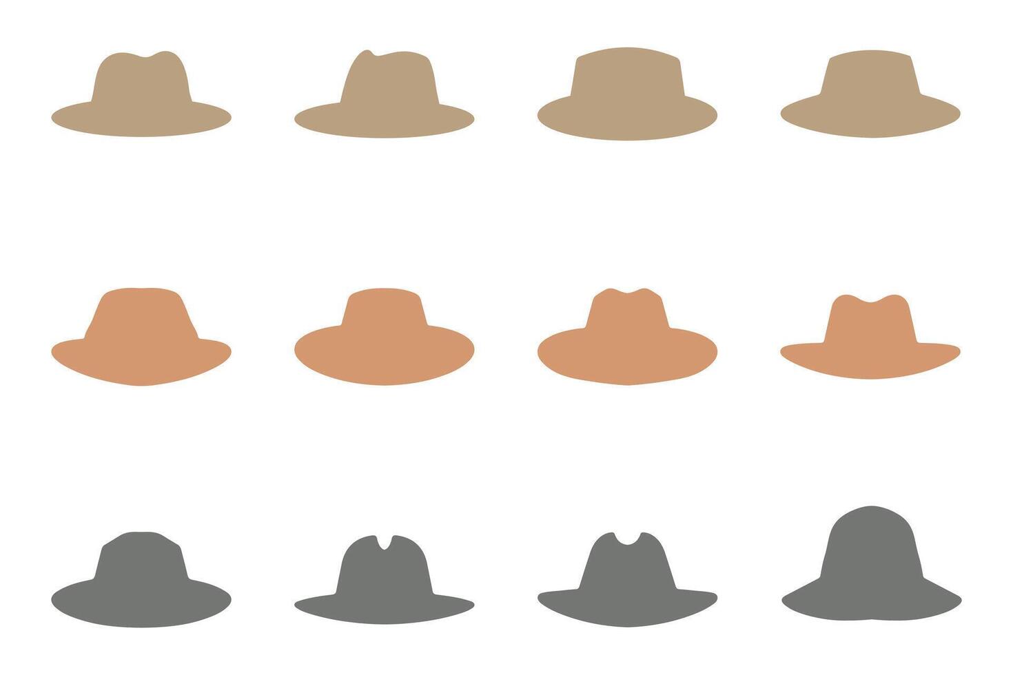 Collection of Casual Hat Icon Set Design vector