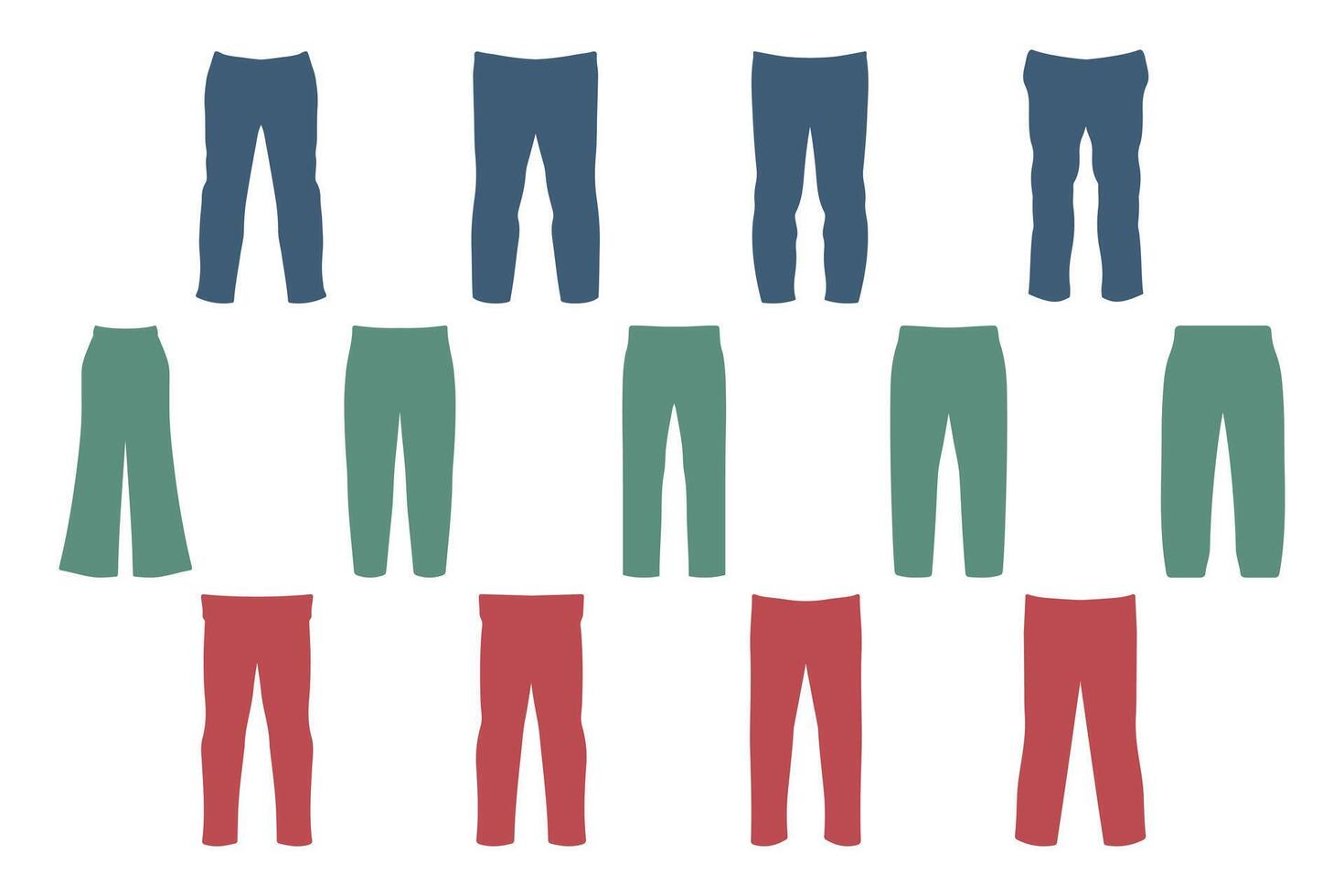 Long Pants Icon Set Design vector
