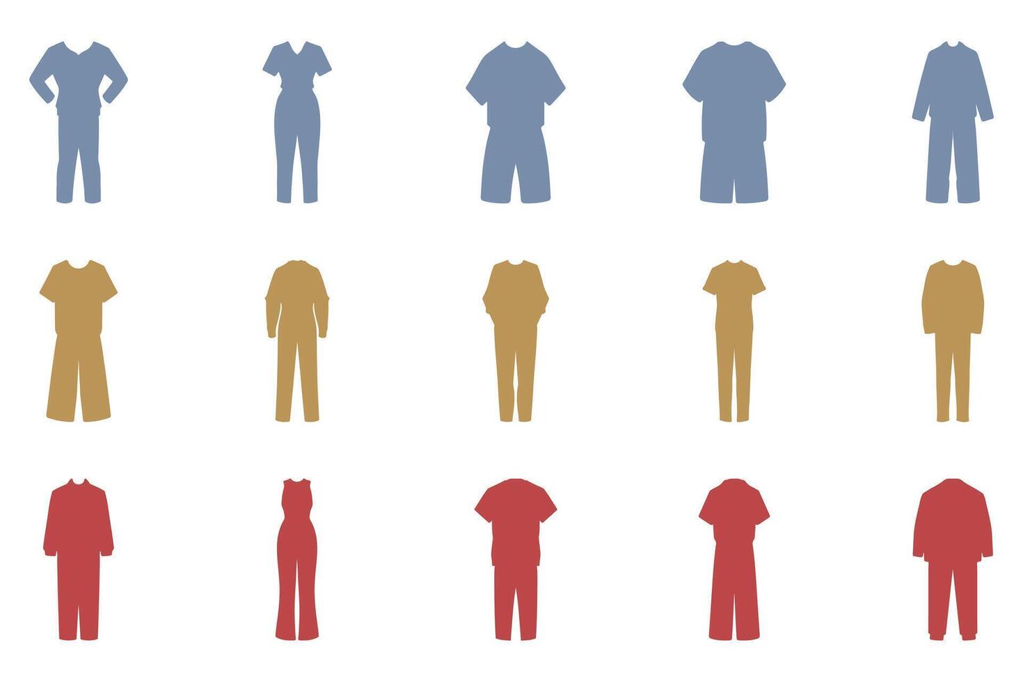 Casual Clothes Icon Set Design vector