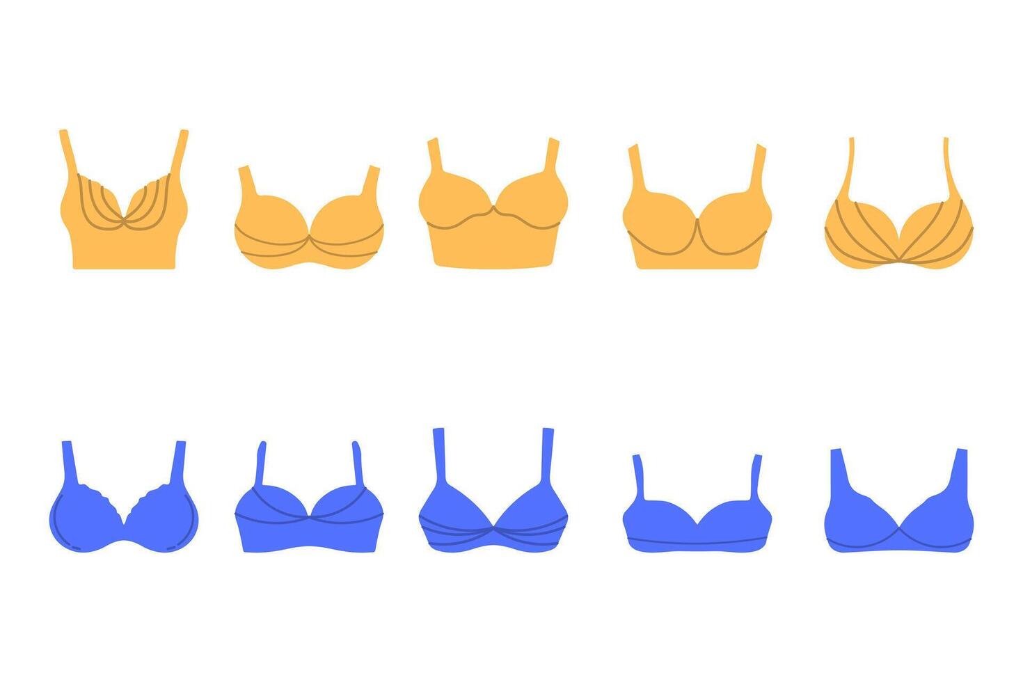 Bra Underwear Icon Set. Fashion Design vector
