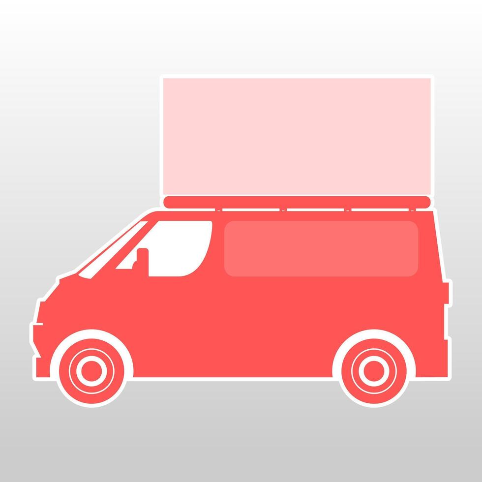 van silhouette and empty billboard vector