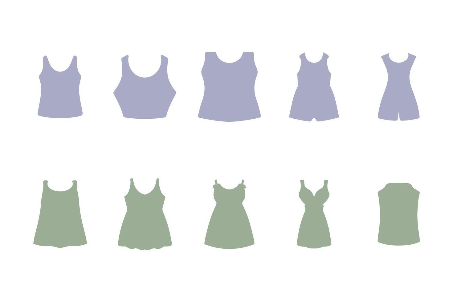 Undershirt Silhouette Icon Set Design vector