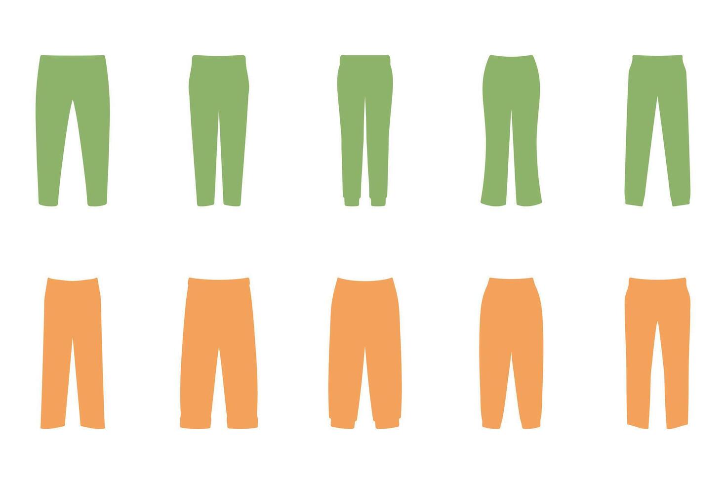 Collection of Long Pants Icon Set Design vector