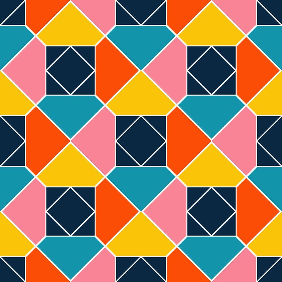 Colourful geometric seamless pattern with shapes vector