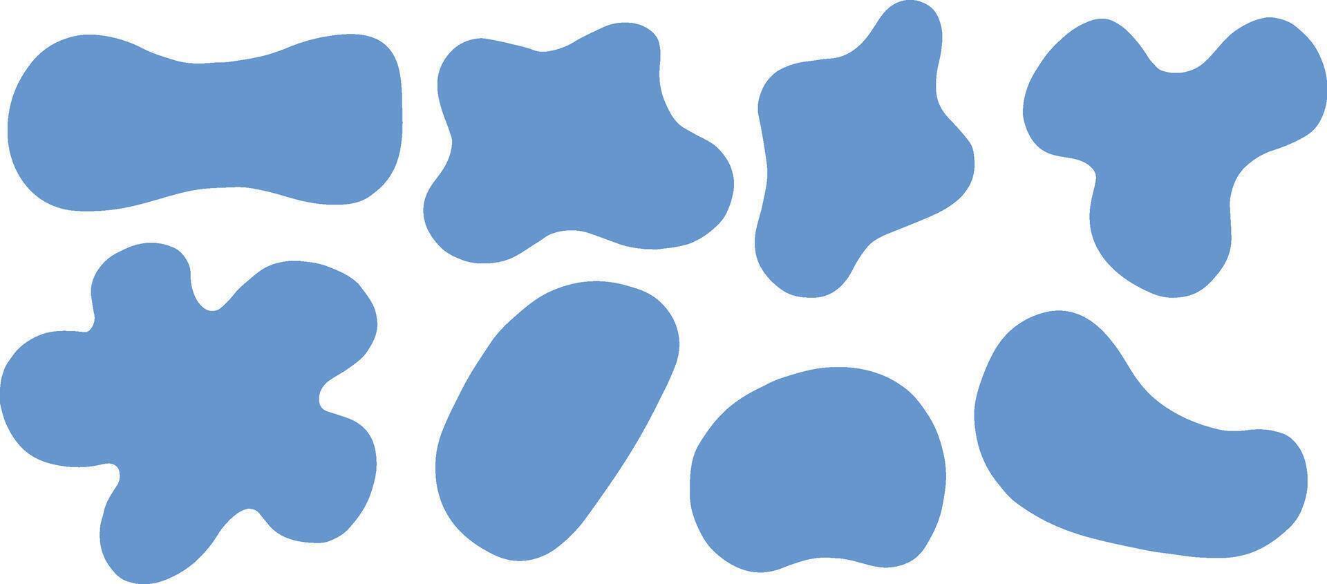Organic blue blob shape abstract fluid shapes vector