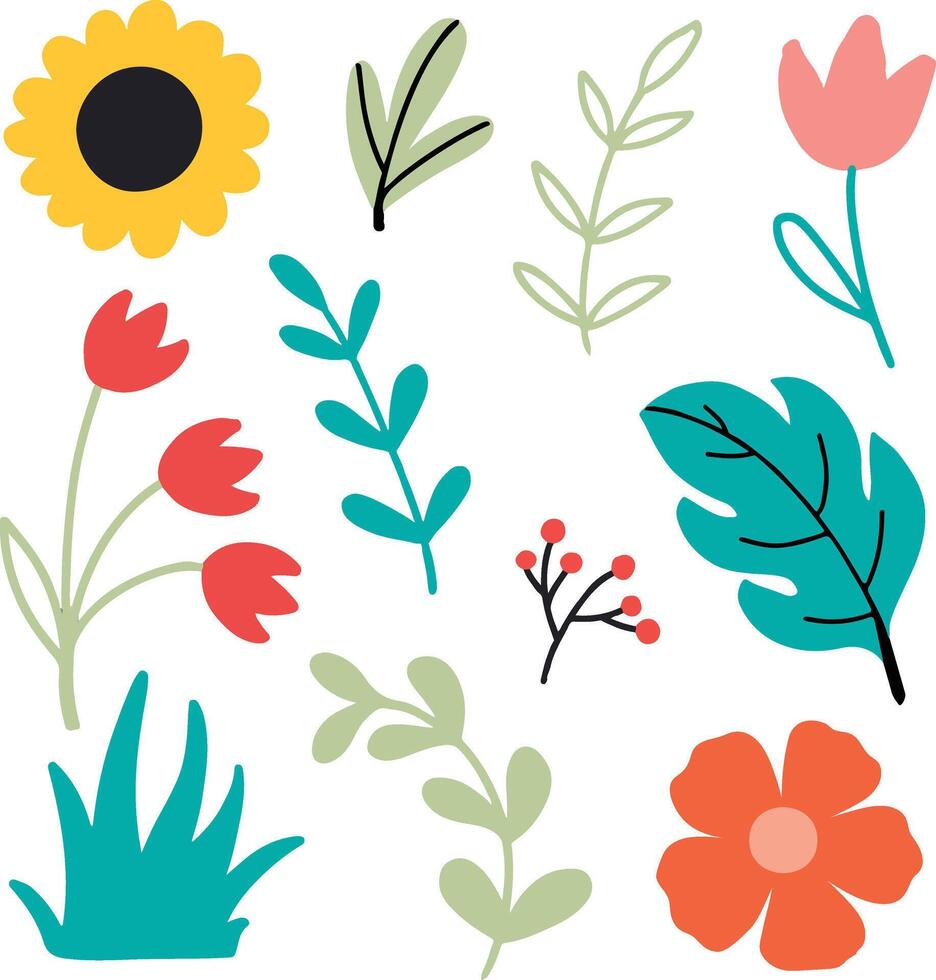 Cute Spring and Summer Flower Illustration vector