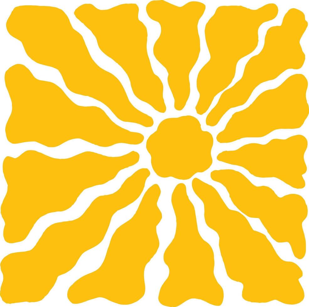 Abstract Summer Wallpaper. Retro Groovy Sun Background vector