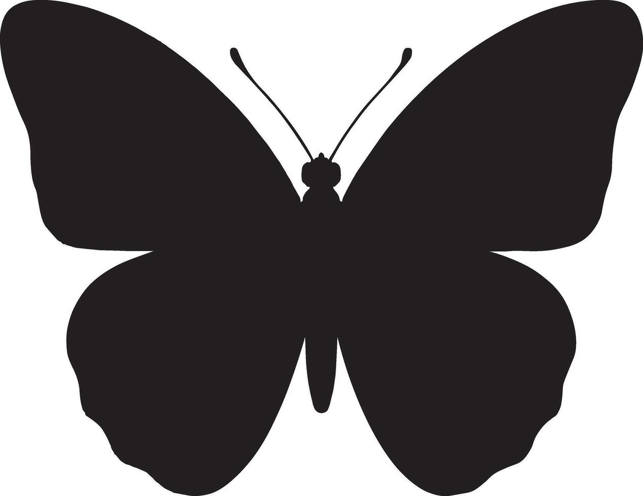 Simple Black Silhouette of a Butterfly on a White Background vector