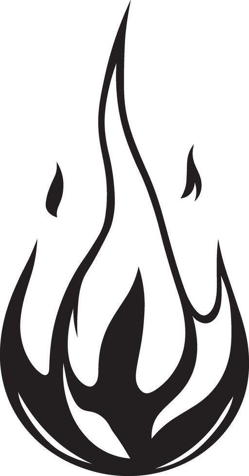 Bold black fire graphic design element. vector