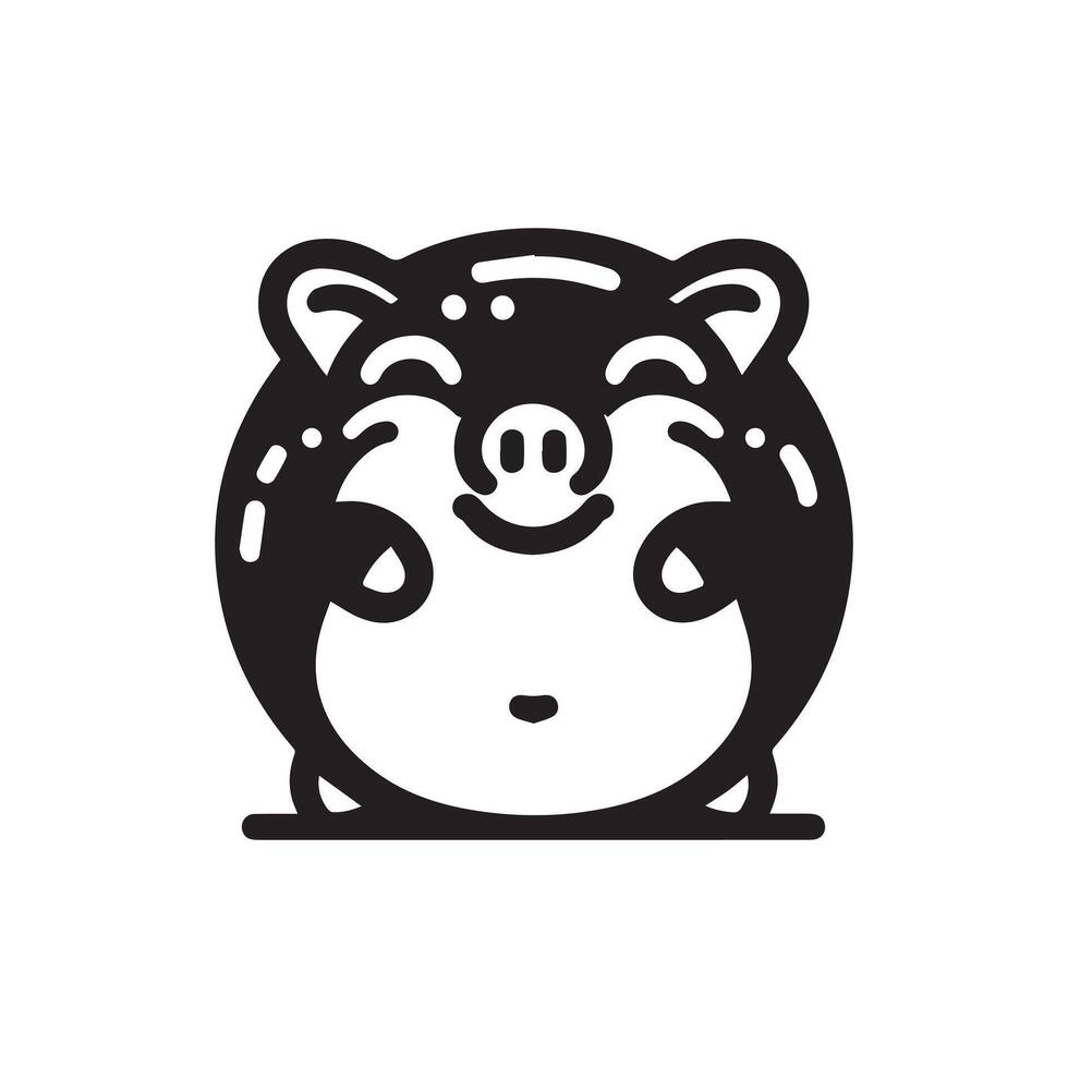 A black and white pig in a ball vector