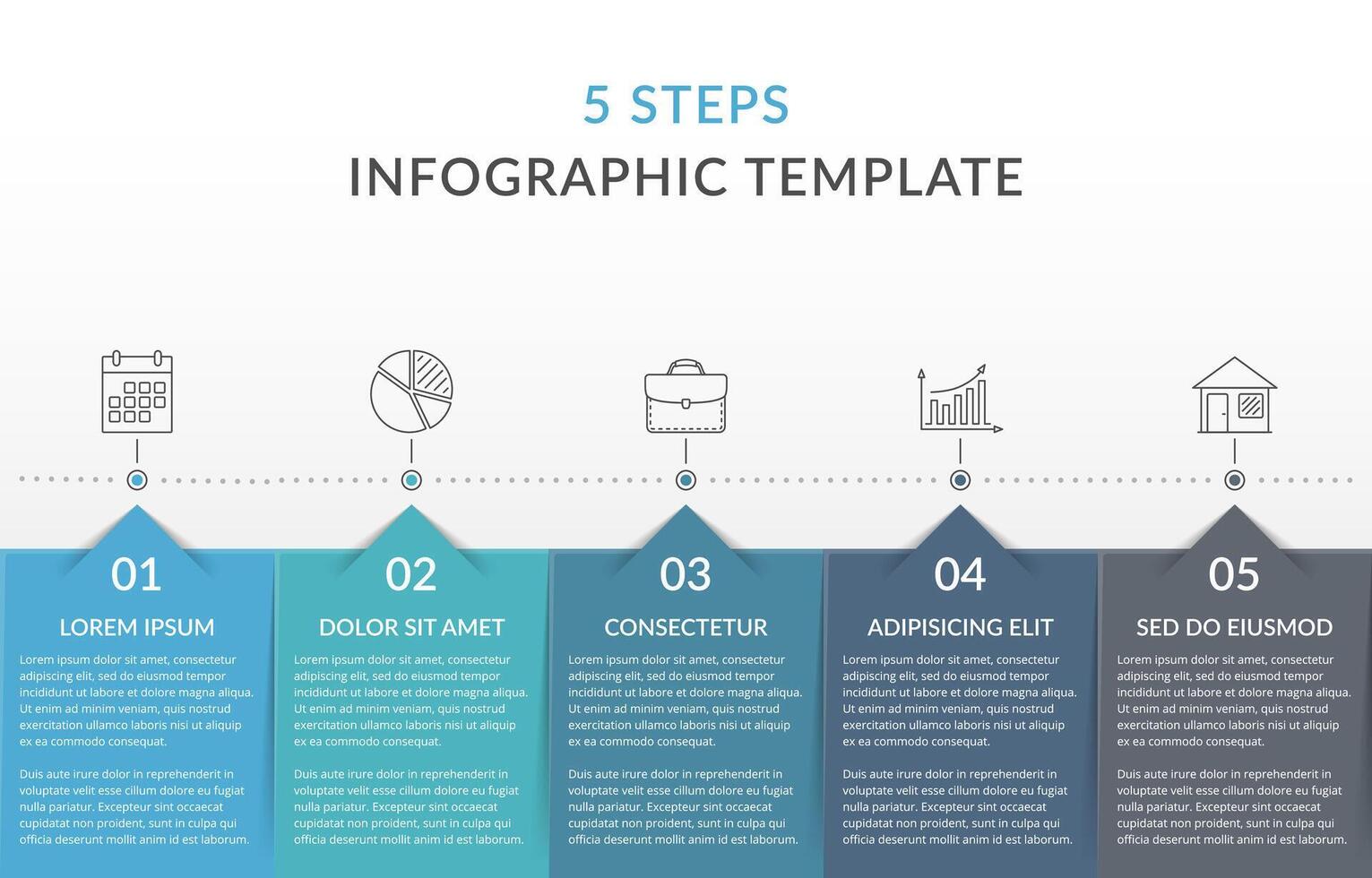 Infographic template with 5 steps, workflow or process chart vector