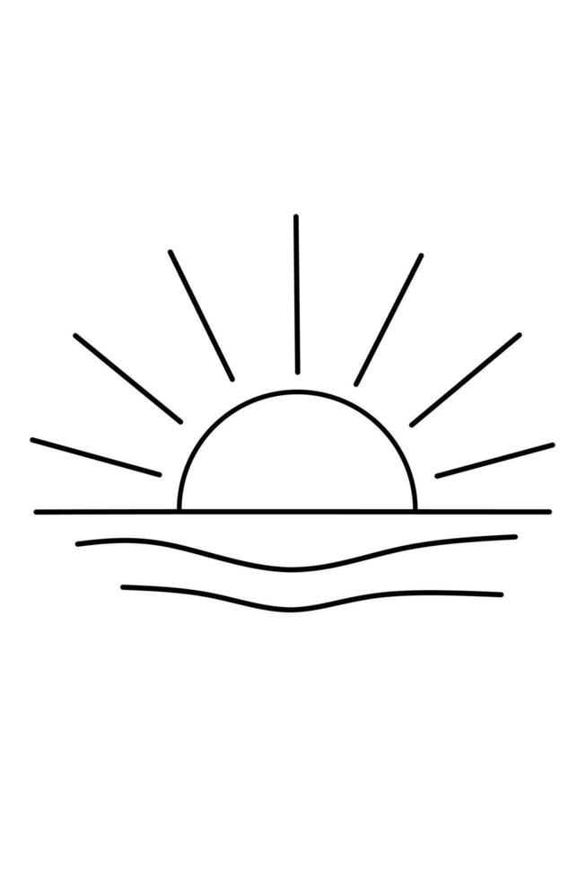 Sunrise over the sea illustration vector