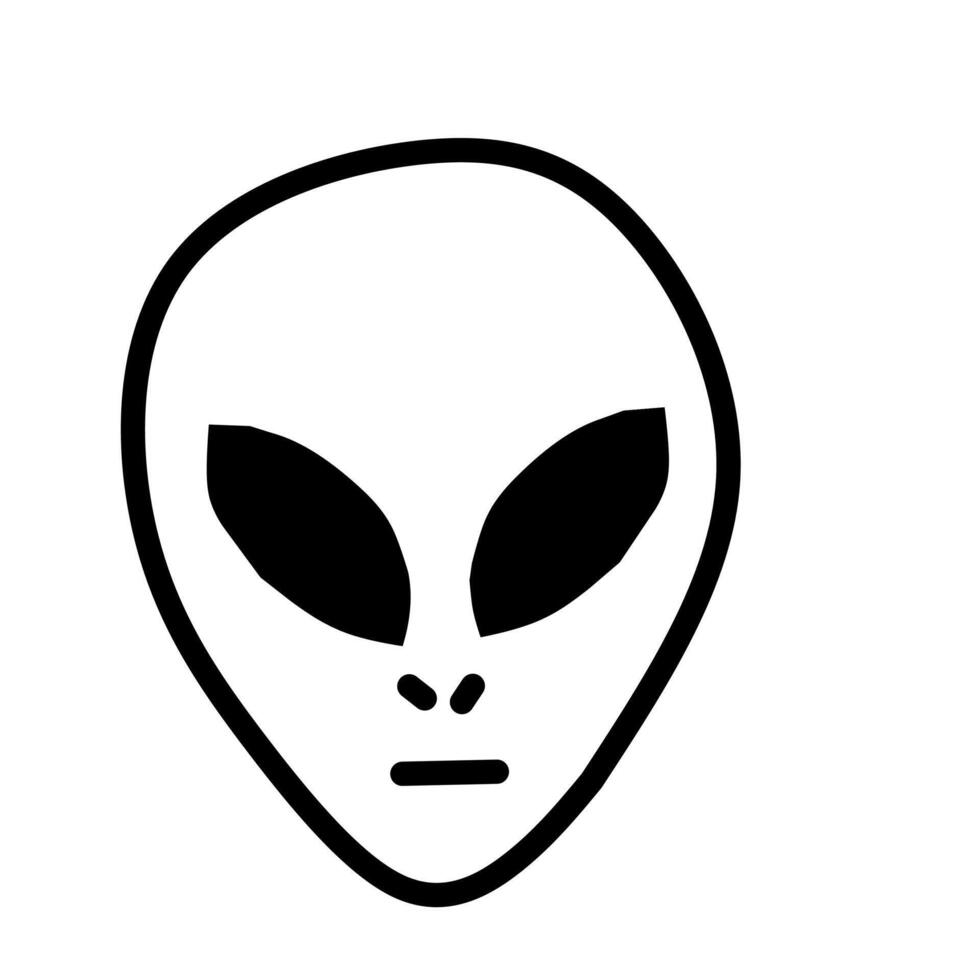 Alien face icon illustration vector