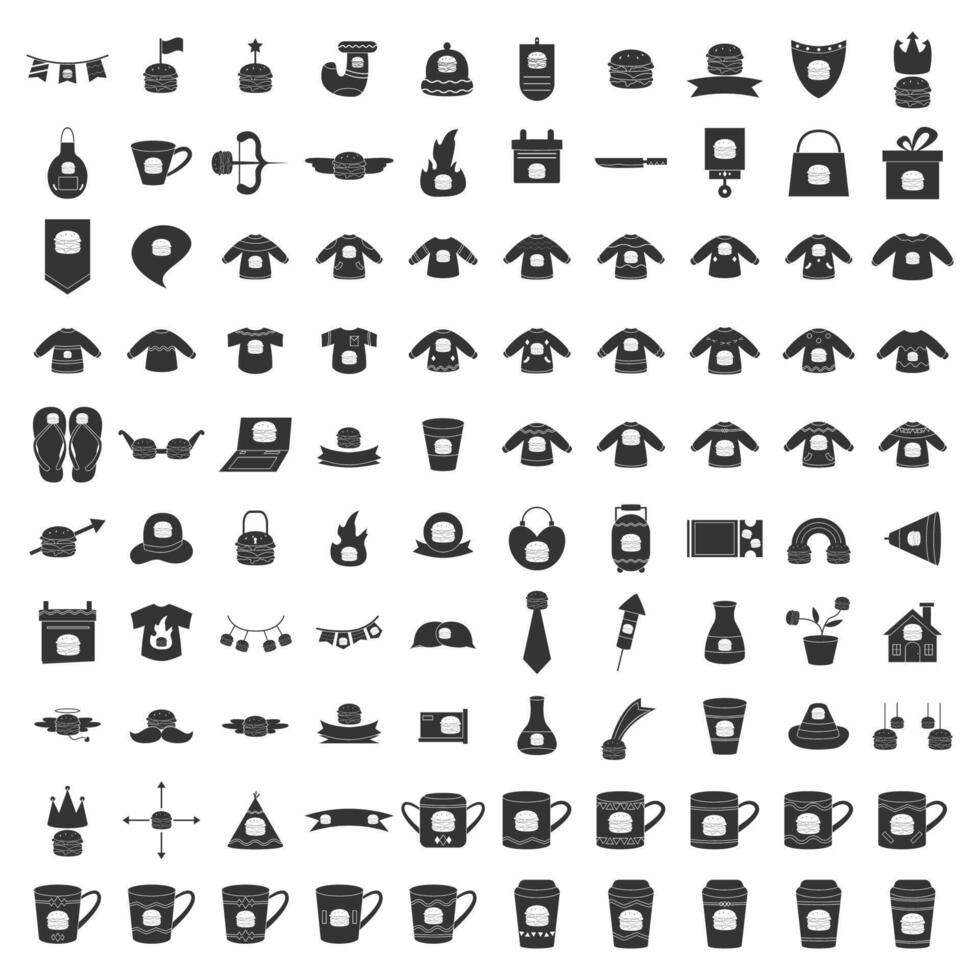 National Hamburger Day Silhouettes. Easy To Edit. EPS 10 vector