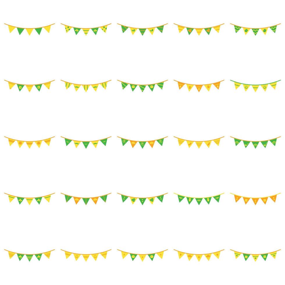 St. Patrick's Holiday Flags Decoration Flat Icons. Easy To Edit. EPS 10 vector
