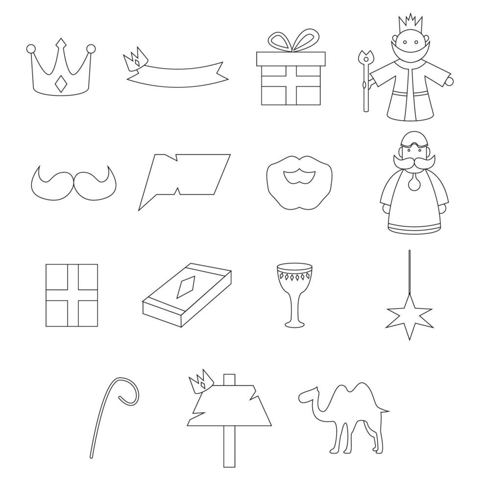 Epiphany Day Line Icons. Easy To Edit. EPS 10 vector