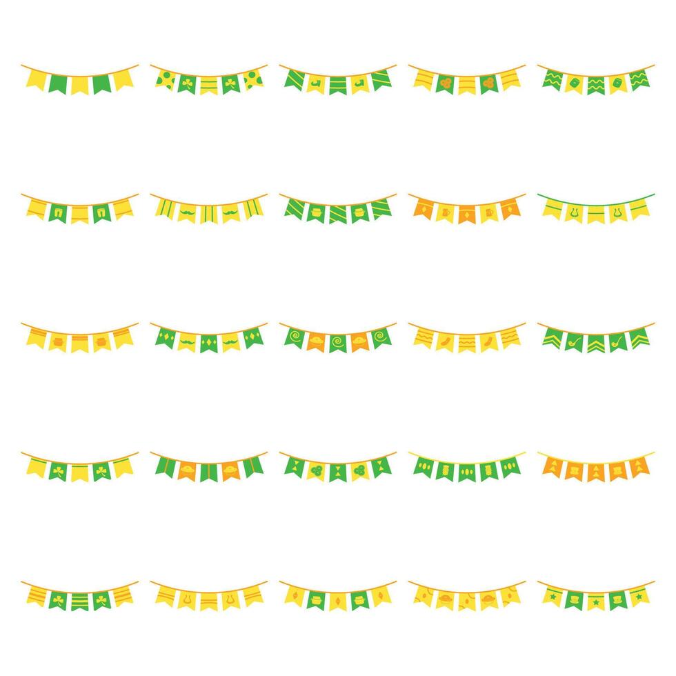 St. Patrick's Holiday Birthday Flags Icons. Easy To Edit. EPS 10 vector