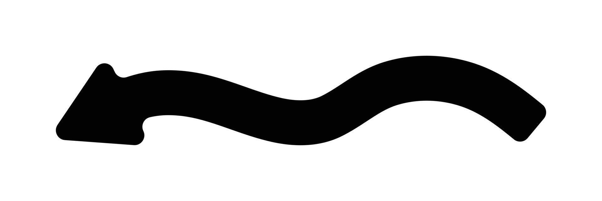 Arrow wavy black icon vector