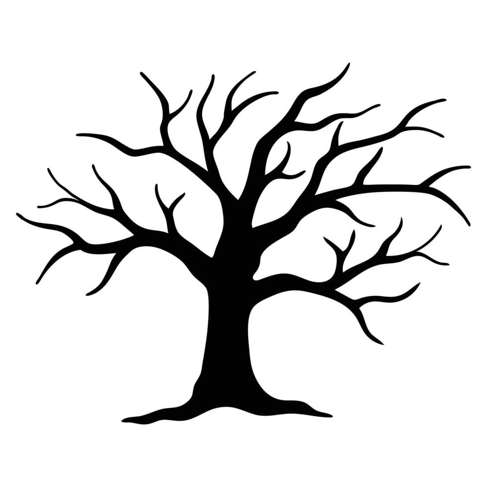 Twisted Bare Tree for Horror and Nature Themes vector
