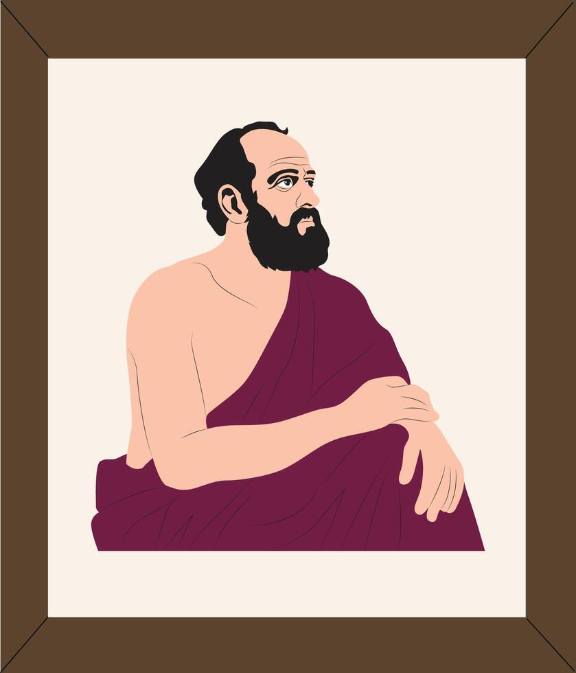 Scholarly figure with beard and toga vector