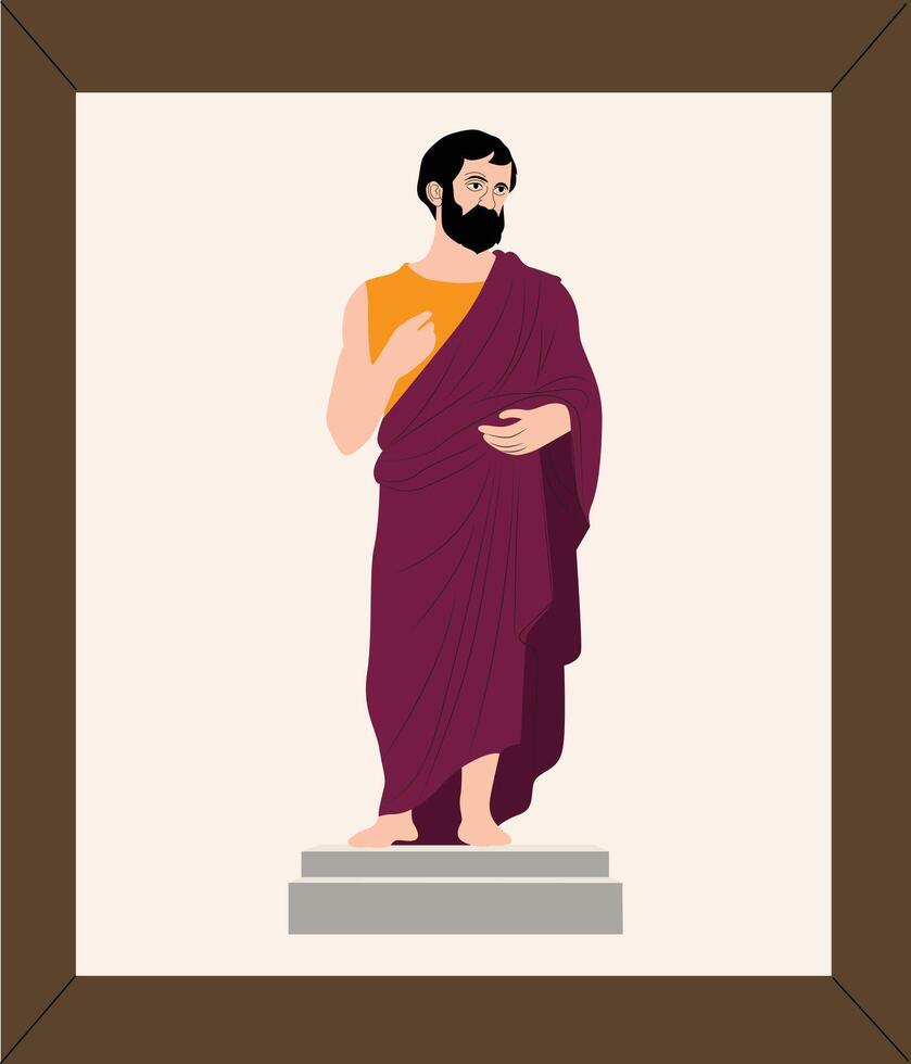 Statue of an ancient philosopher vector