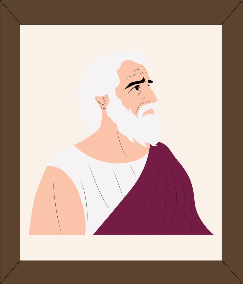 Illustration of a philosopher portrait vector