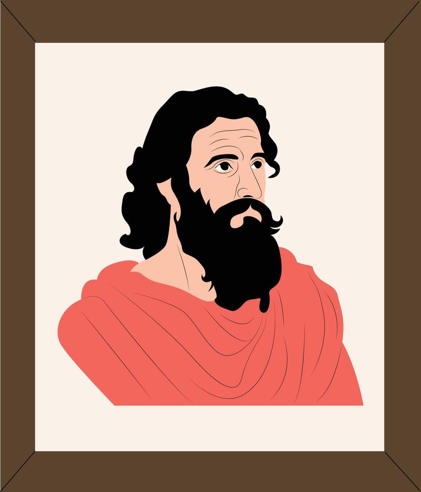 Man with beard in red robe vector
