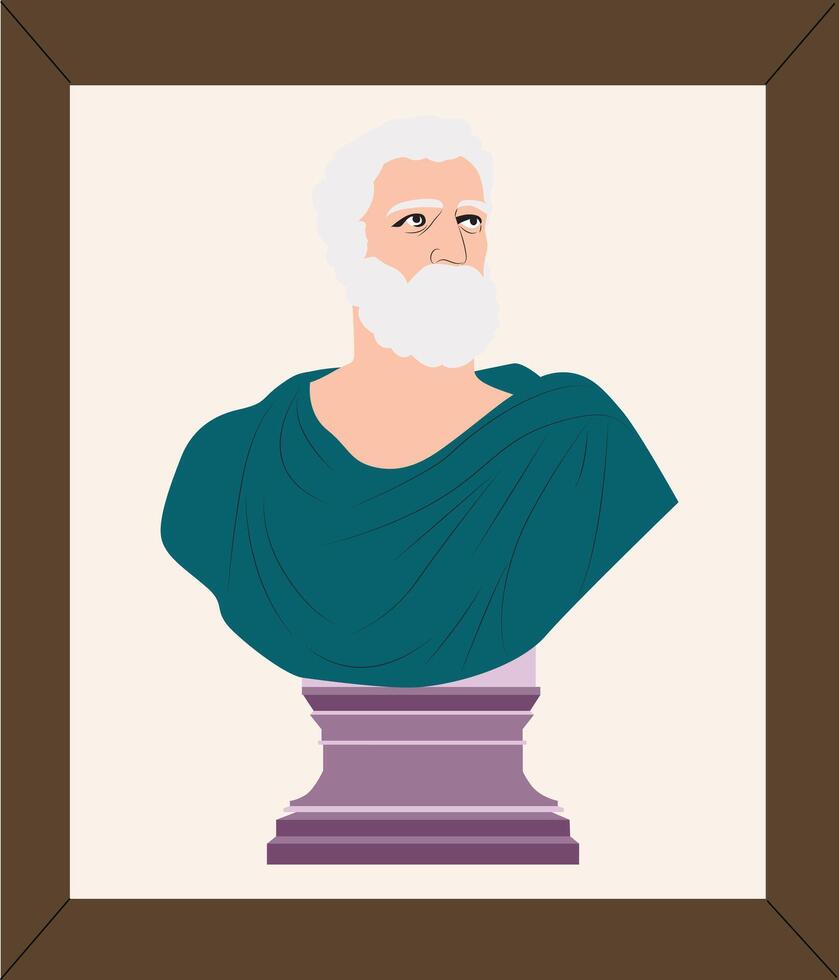 A bust of a man with a beard and a blue scarf vector