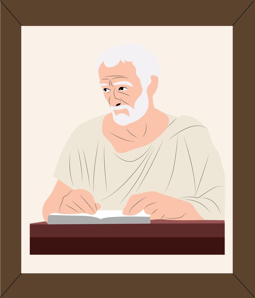 A cartoon of a man writing in a book vector