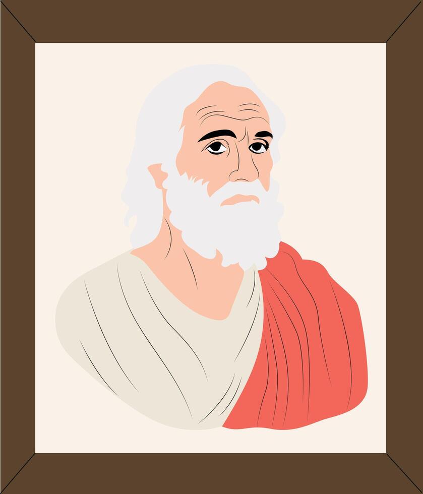 A cartoon portrait of plato vector