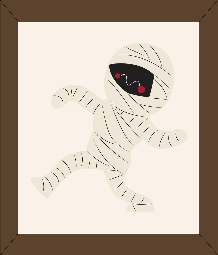 A cartoon image of a mummy running vector